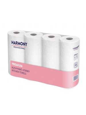 Kuchynské utierky 3-vrstvové HARMONY Professional, celulóza,  návin 10,5 m (4 ks)