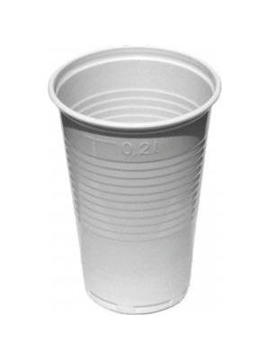 Poháre plastové 200 ml biele 100% recykel (100 ks)