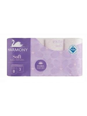 Toaletný papier 3-vrstvový Harmony Soft FLORA Parfumes biely, návin 16,8 m (8 ks)