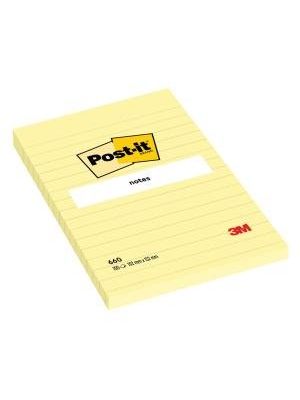Bloček Post-it 102x152 žltý linajkový