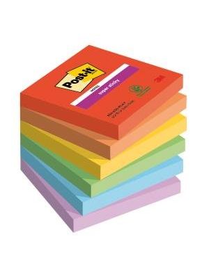 Bloček Post-it Super Sticky PLAYFUL, veľkosť 76x76 mm, 6 bločkov po 90 lístkov