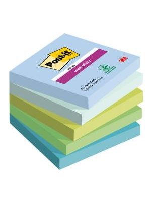 Bloček Post-it Super Sticky OASIS, veľkosť 76x76 mm, 5 bločkov po 90 lístkov