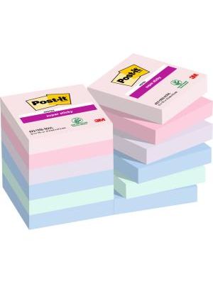 Bloček Post-it Super Sticky SOULFUL, veľkosť 47.6x47.6 mm, 12 bločkov po 90 lístkov