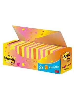 Bločky Post-it Super Sticky neónová 76x76 zvýhodnené balenie