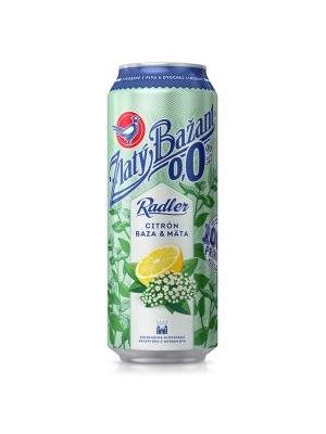 Pivo Zlatý Bažant `Z` 0% nealko radler 6 x 0,5 ℓ Citrón Baza Mäta plechovka
