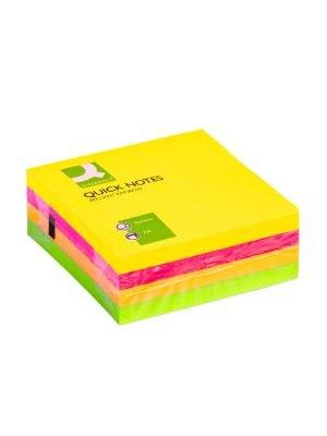Bloček kocka Q-CONNECT, 76x76 mm, 320 l, neónová