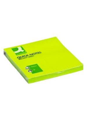 Bloček Q-CONNECT neónové 76x76mm zelené