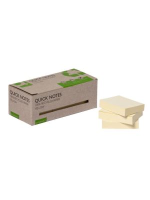 Bločky Q-CONNECT recyklované 38x51 žlté 12ks