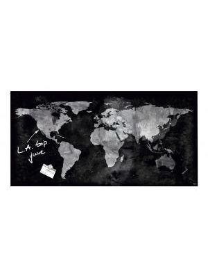 Sklenená tabuľa artverum 91x46cm mapa sveta