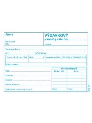 Výdavkový pokl.doklad A6 s DPH samoprepis