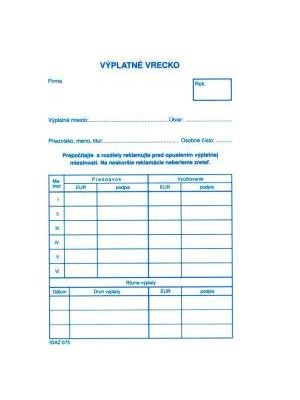 Výplatné vrecko C6