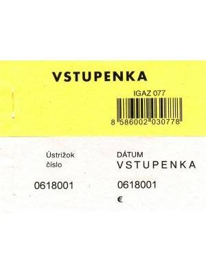 Vstupenka číslovaná 2-dielna 100 lístkov
