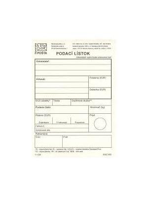 Podací lístok A6 blok 100 lístkov