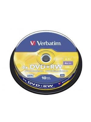 Verbatim DVD+RW 4x 4,7GB cake 10 ks